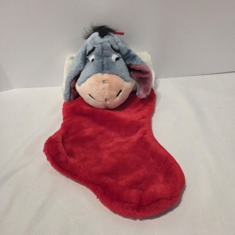 Disney Winnie The Pooh Eeyore Christmas Stocking Soft Plush 14"